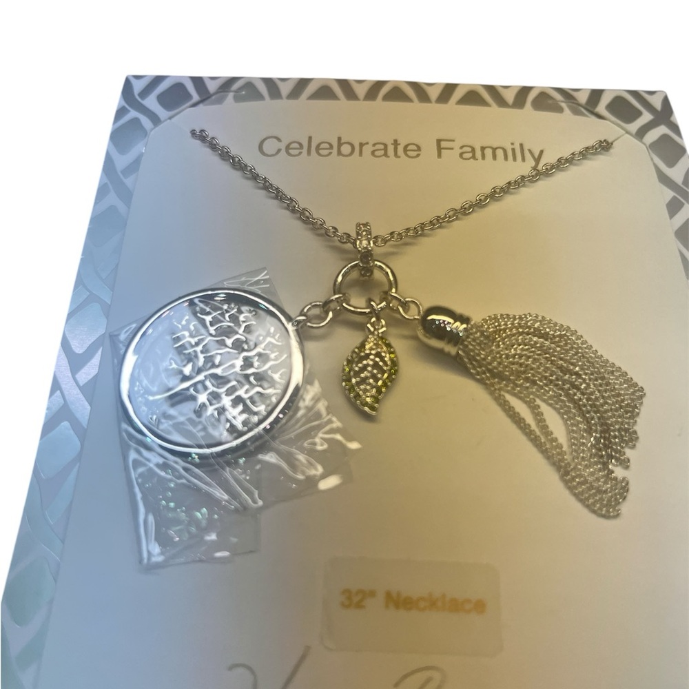 Vera Bradley Silver Family Tree Necklace